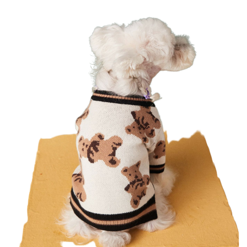Bear print cardigan