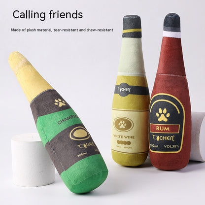 Dog Toy Champagne Bottle Bite-resistant Plush Toy