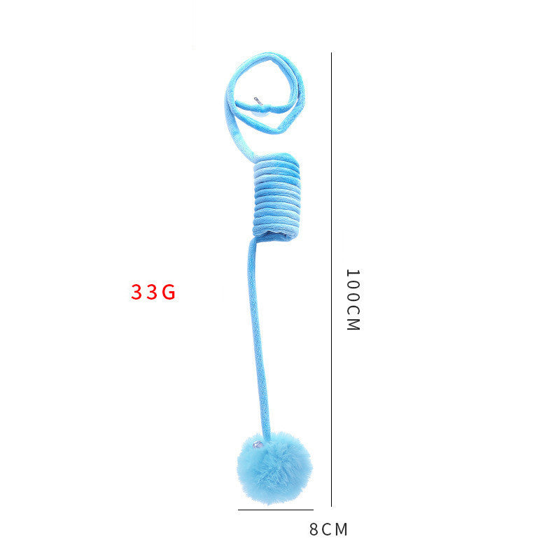 Interactive Cat Toy: Suction Cup Spring with Rabbit Hair Ball