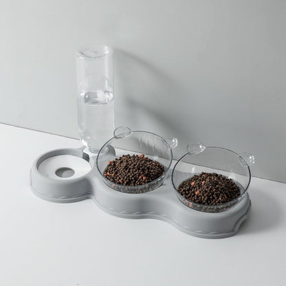 Multi-purpose bowl integrates eating and drinking for pets