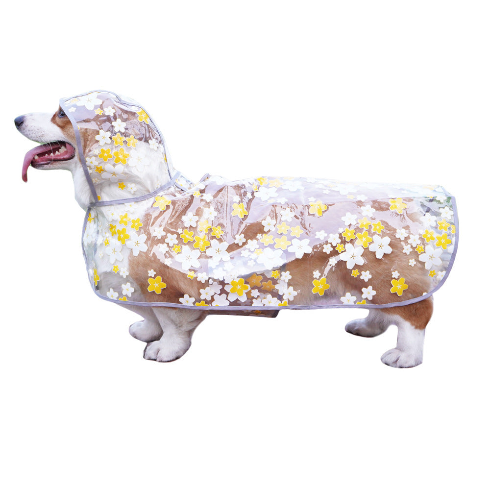 Universal TPU Floral Dog Cloak for Medium Breeds