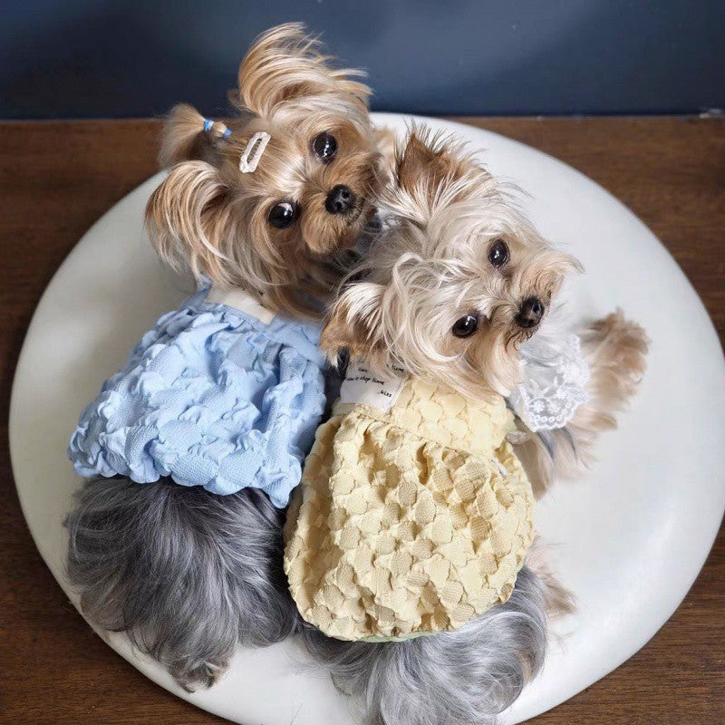 Pet Clothes Contrast Color Suspender Skirt