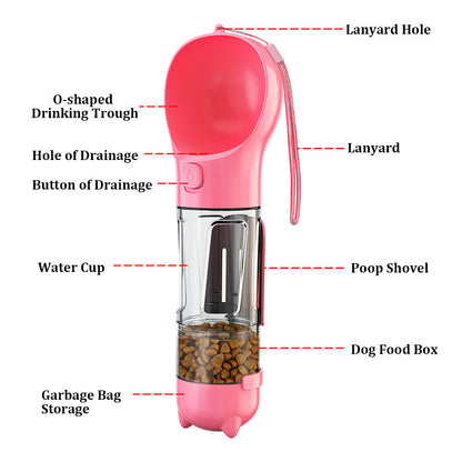 Pet Multi-functional Water Bottle 3 in 1