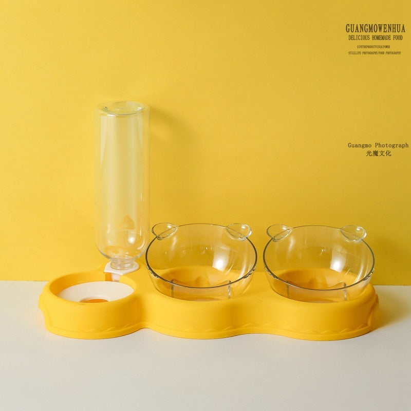 Multi-purpose bowl integrates eating and drinking for pets