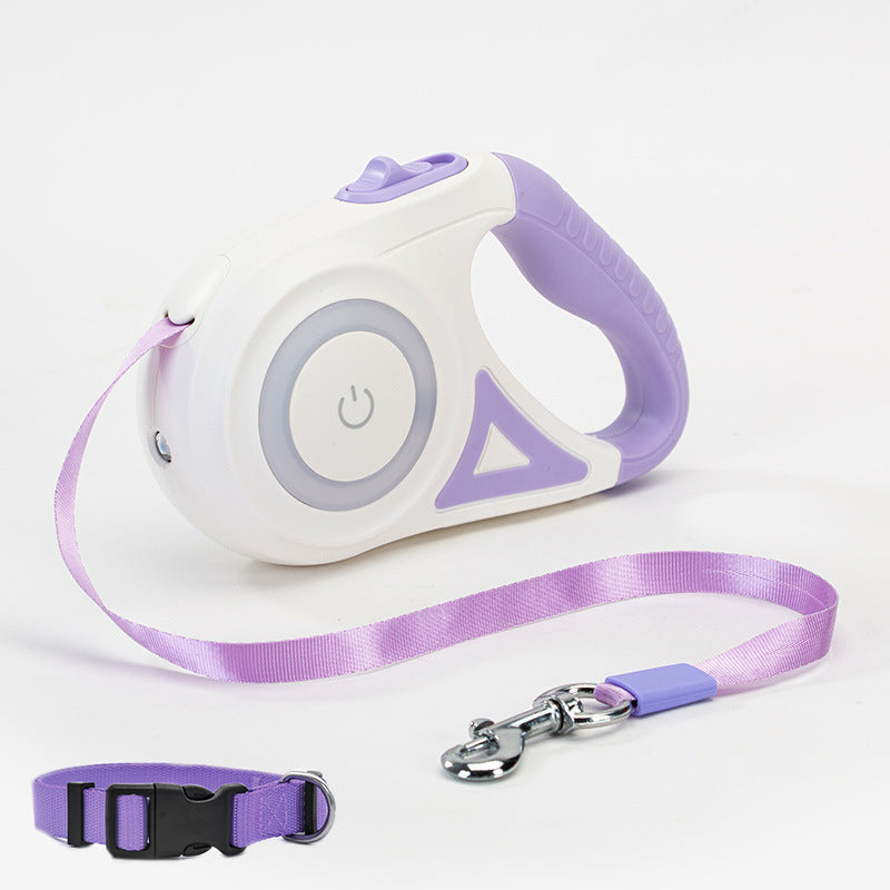 Retractable Leash with Spotlight and Collar