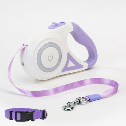 Retractable Leash with Spotlight and Collar