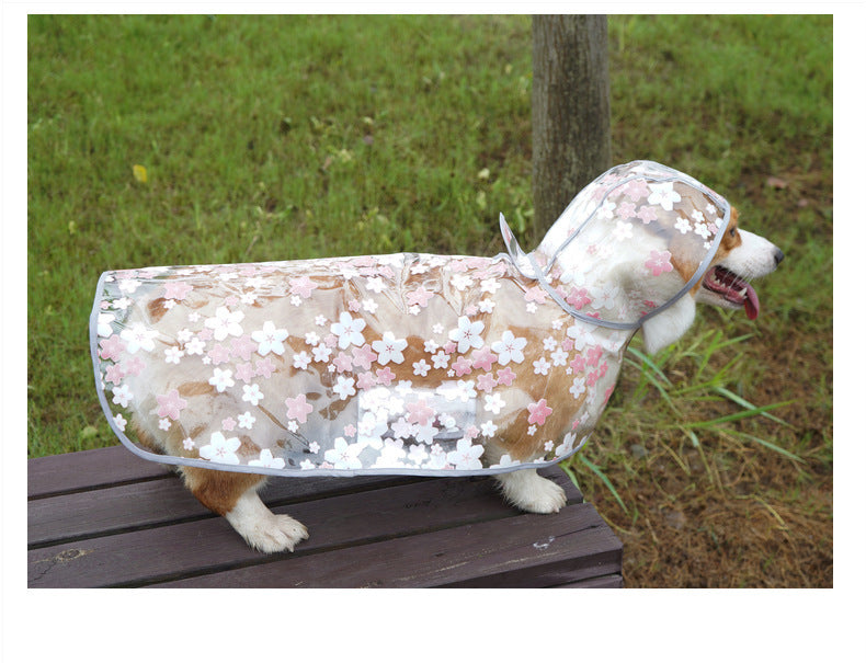 Universal TPU Floral Dog Cloak for Medium Breeds