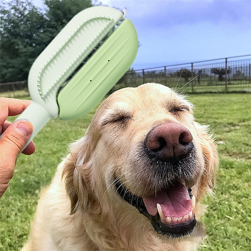 3-in-1 Self-Cleaning Pet Grooming Brush with Massage