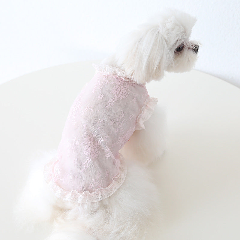 Lace Yarn Vest Anti-lint Sexy Dog Clothes Pet Cat