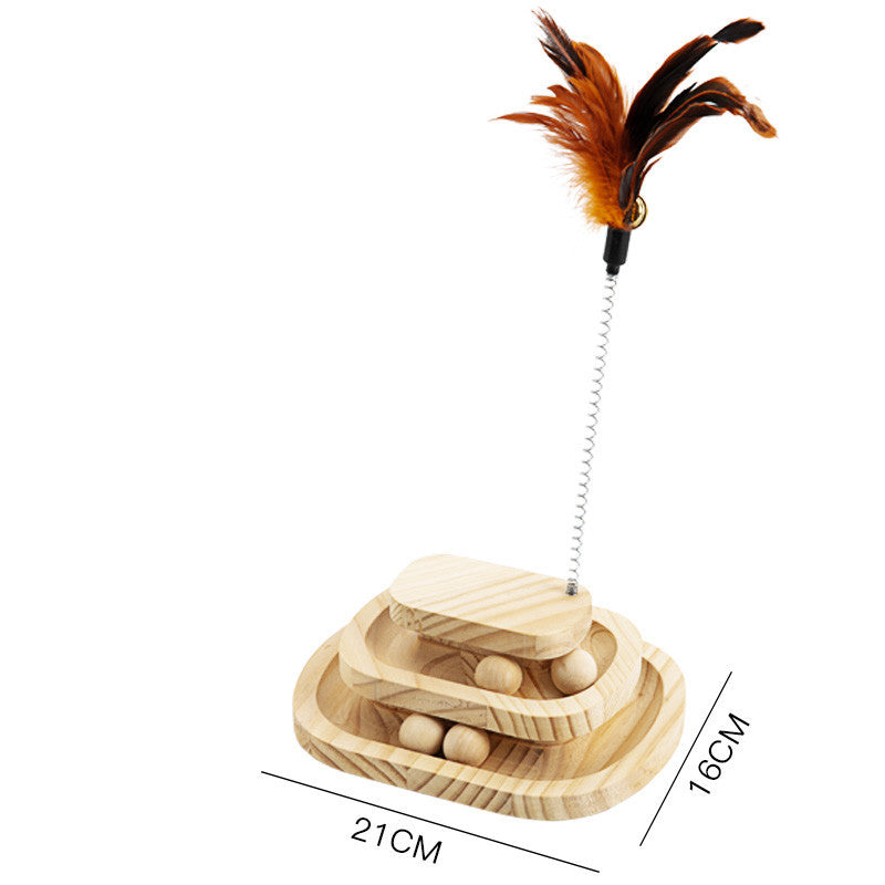 Cat Toys From Solid Wood Cat Turntable Bite-resistant