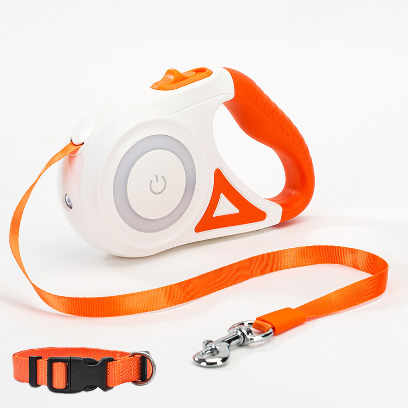 Retractable Leash with Spotlight and Collar