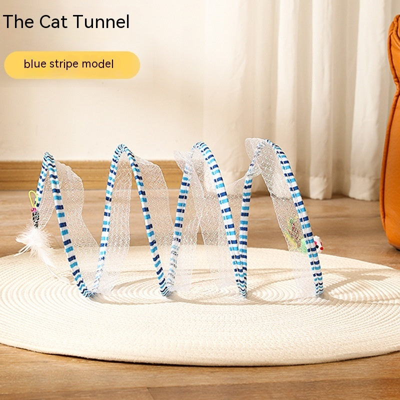 Interactive Cat Tunnel with Mouse Toy - Foldable Design