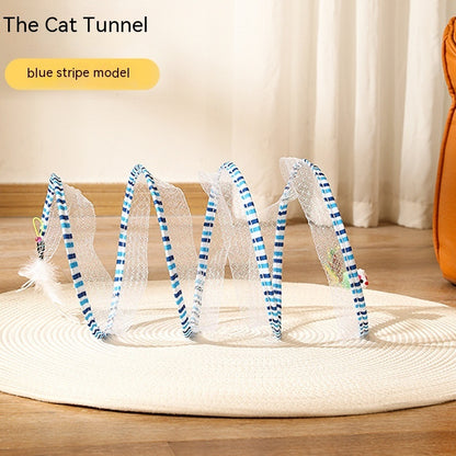 Interactive Cat Tunnel with Mouse Toy - Foldable Design